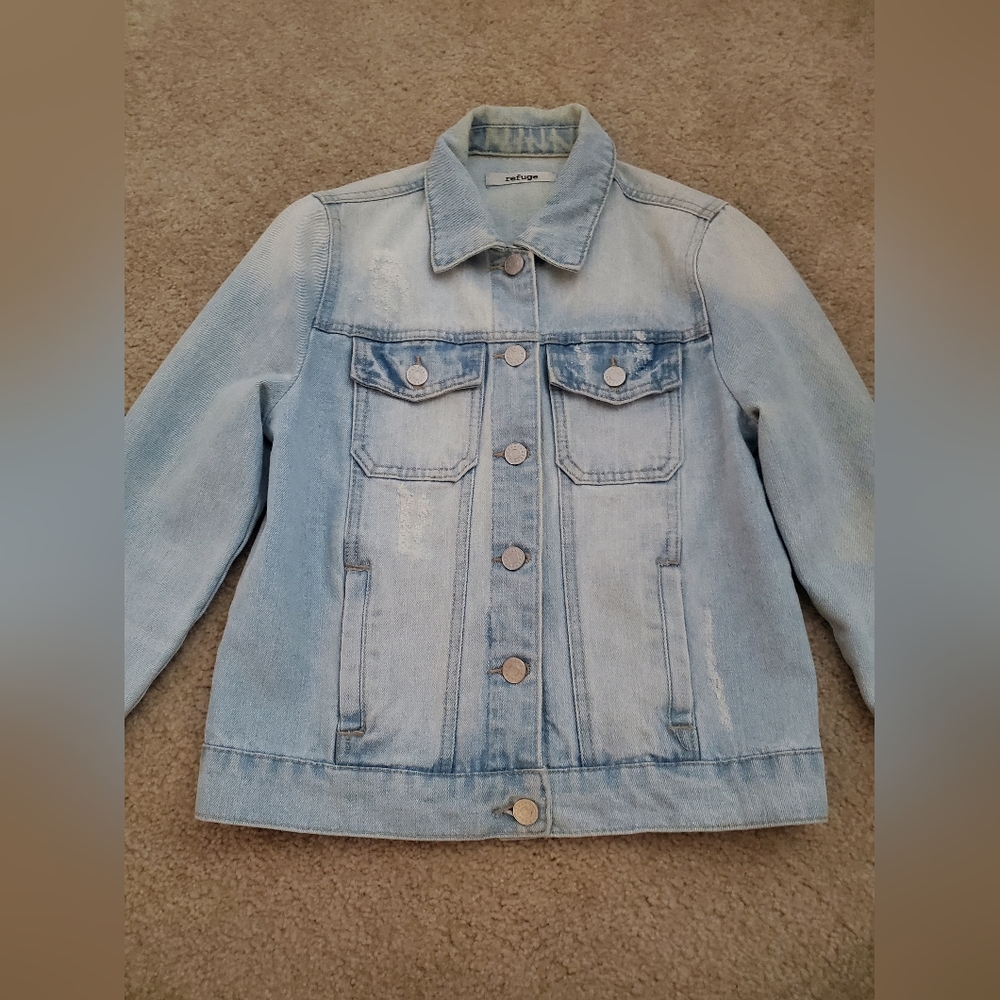 Refuge Acid Wash Denim Jacket - Picture 2 of 5